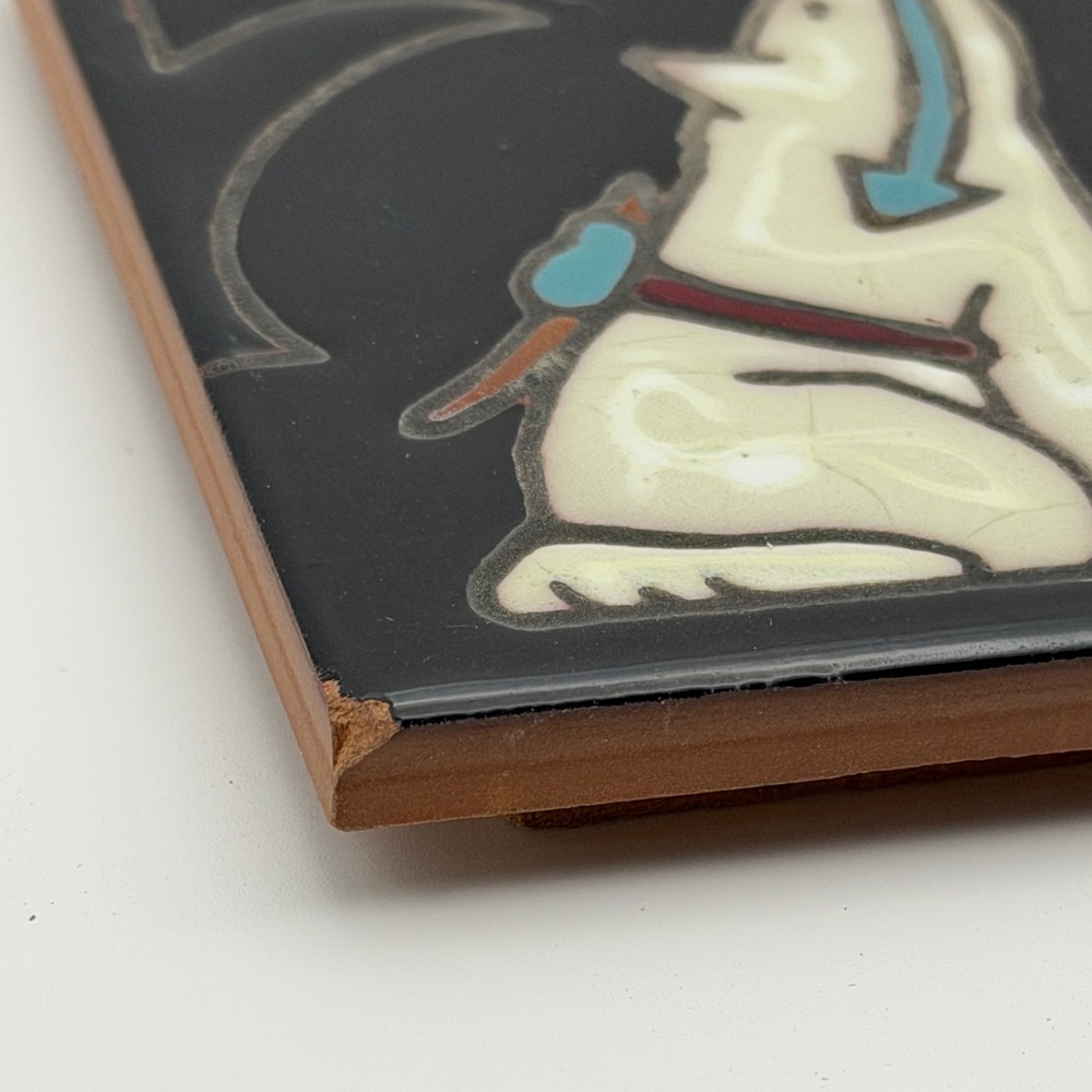 Teissedre Howling Wolf Tile Trivet Southwestern Ceramic Coaster Wall Art READ - Picture 3 of 6